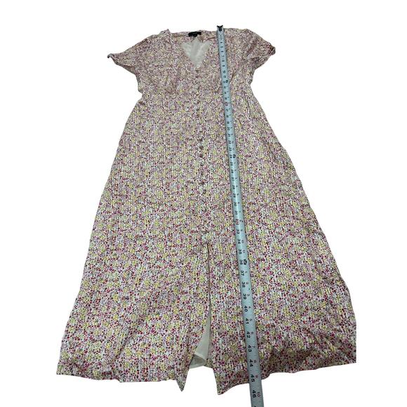 J.Crew Womens 6 V-neck Midi Dress in Field Day Print Button Down Dainty Feminine - Picture 11 of 12